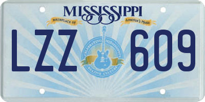 MS license plate LZZ609