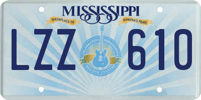 MS license plate LZZ610