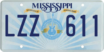 MS license plate LZZ611