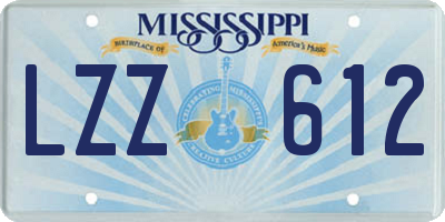MS license plate LZZ612