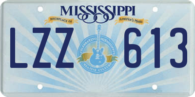 MS license plate LZZ613
