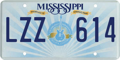 MS license plate LZZ614
