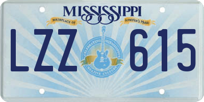 MS license plate LZZ615