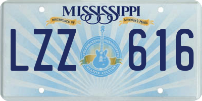 MS license plate LZZ616
