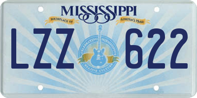 MS license plate LZZ622
