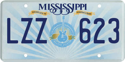 MS license plate LZZ623