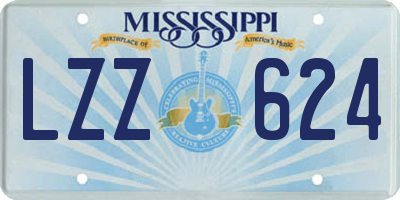 MS license plate LZZ624