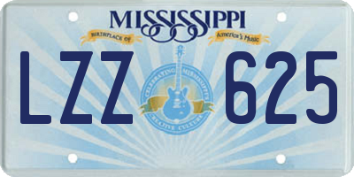 MS license plate LZZ625