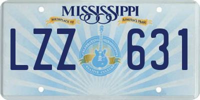 MS license plate LZZ631