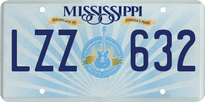MS license plate LZZ632
