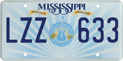 MS license plate LZZ633
