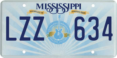 MS license plate LZZ634