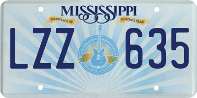 MS license plate LZZ635