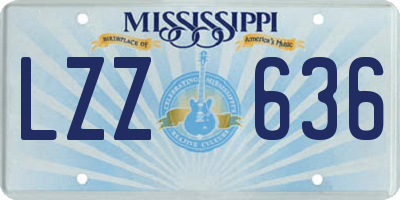 MS license plate LZZ636
