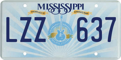 MS license plate LZZ637