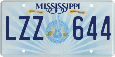 MS license plate LZZ644