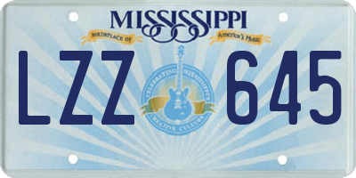 MS license plate LZZ645