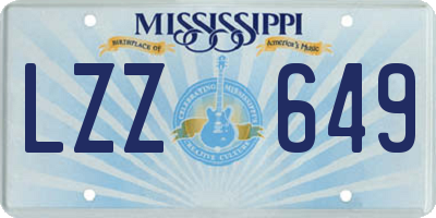 MS license plate LZZ649