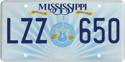 MS license plate LZZ650