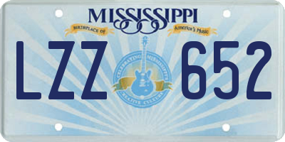 MS license plate LZZ652