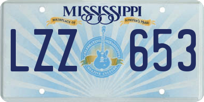 MS license plate LZZ653