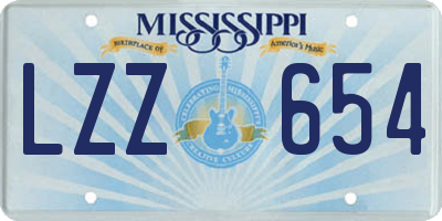 MS license plate LZZ654