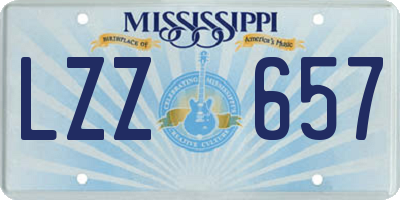 MS license plate LZZ657