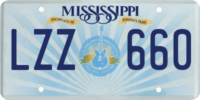 MS license plate LZZ660