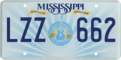 MS license plate LZZ662
