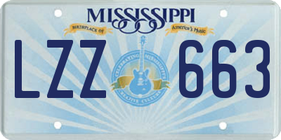 MS license plate LZZ663