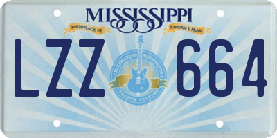 MS license plate LZZ664