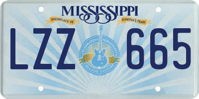 MS license plate LZZ665
