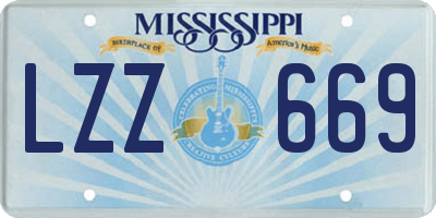 MS license plate LZZ669