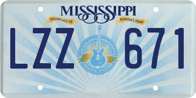 MS license plate LZZ671