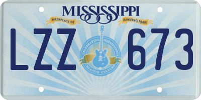 MS license plate LZZ673