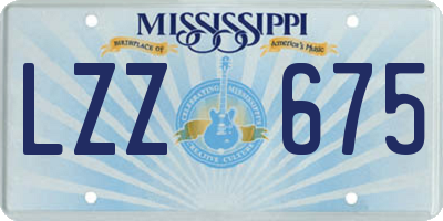 MS license plate LZZ675