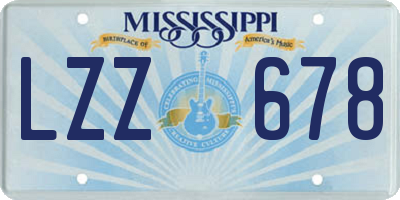 MS license plate LZZ678