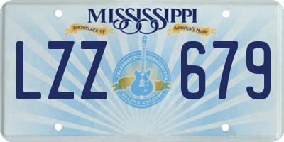 MS license plate LZZ679