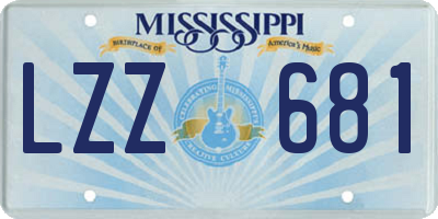 MS license plate LZZ681