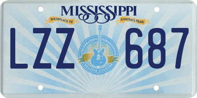 MS license plate LZZ687