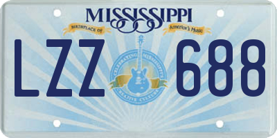 MS license plate LZZ688