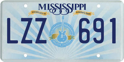 MS license plate LZZ691