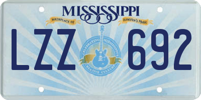 MS license plate LZZ692