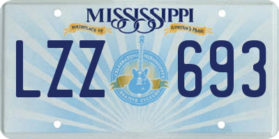 MS license plate LZZ693