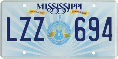 MS license plate LZZ694