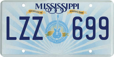 MS license plate LZZ699