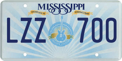 MS license plate LZZ700