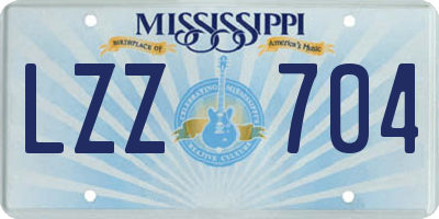MS license plate LZZ704