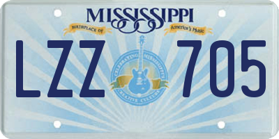 MS license plate LZZ705