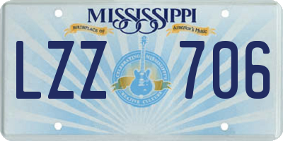 MS license plate LZZ706